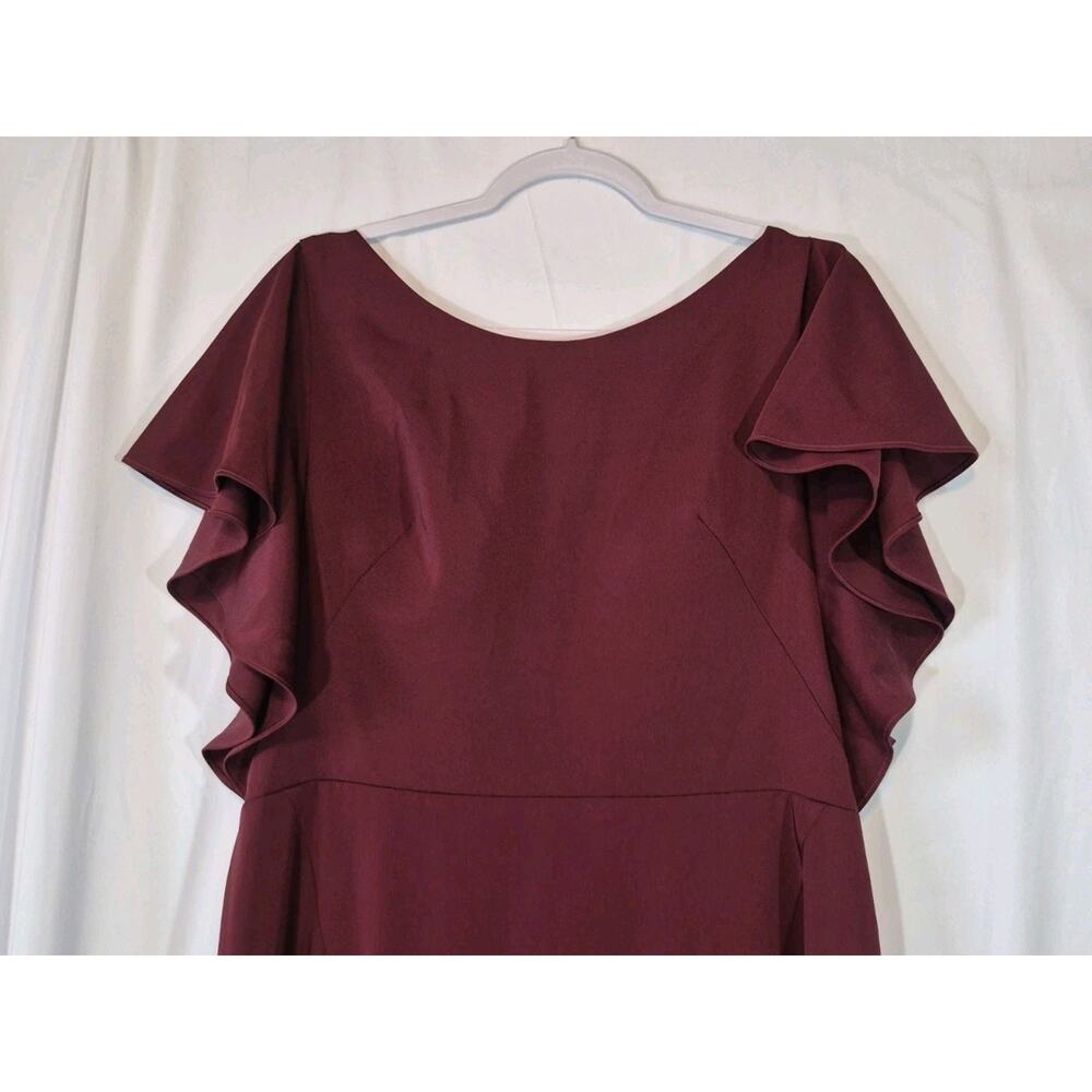 Marchesa Notte Bridesmaid Modena Maroon Party Evening Gown US 16 New w Tags - Picture 4 of 10